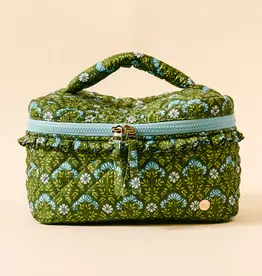 The Darling Effect Glam & Go Quilted Cosmetic Bag–Everbloom Forest