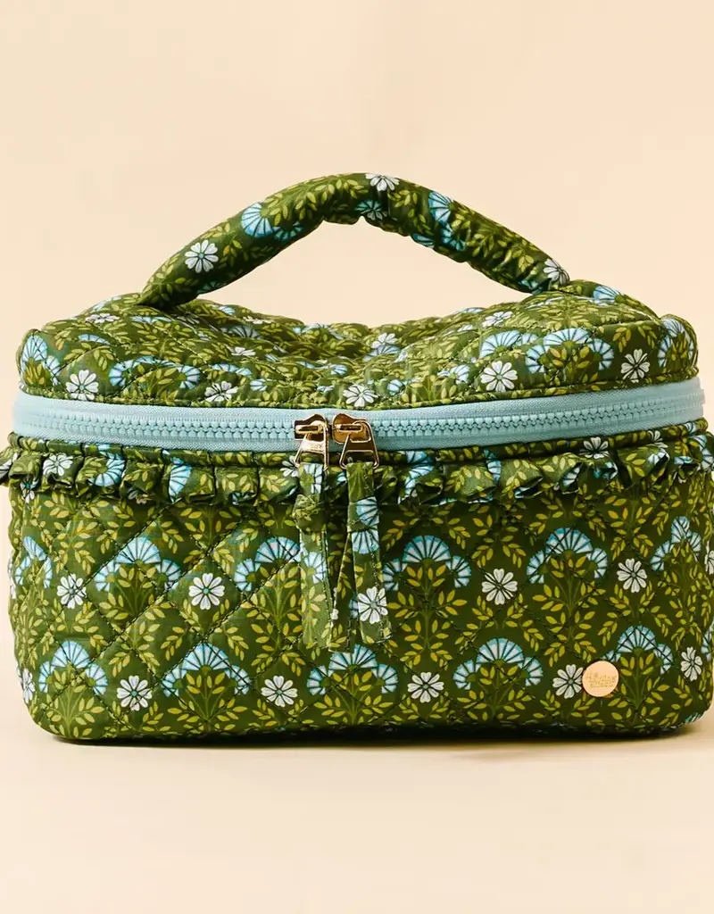 The Darling Effect Glam & Go Quilted Cosmetic Bag–Everbloom Forest