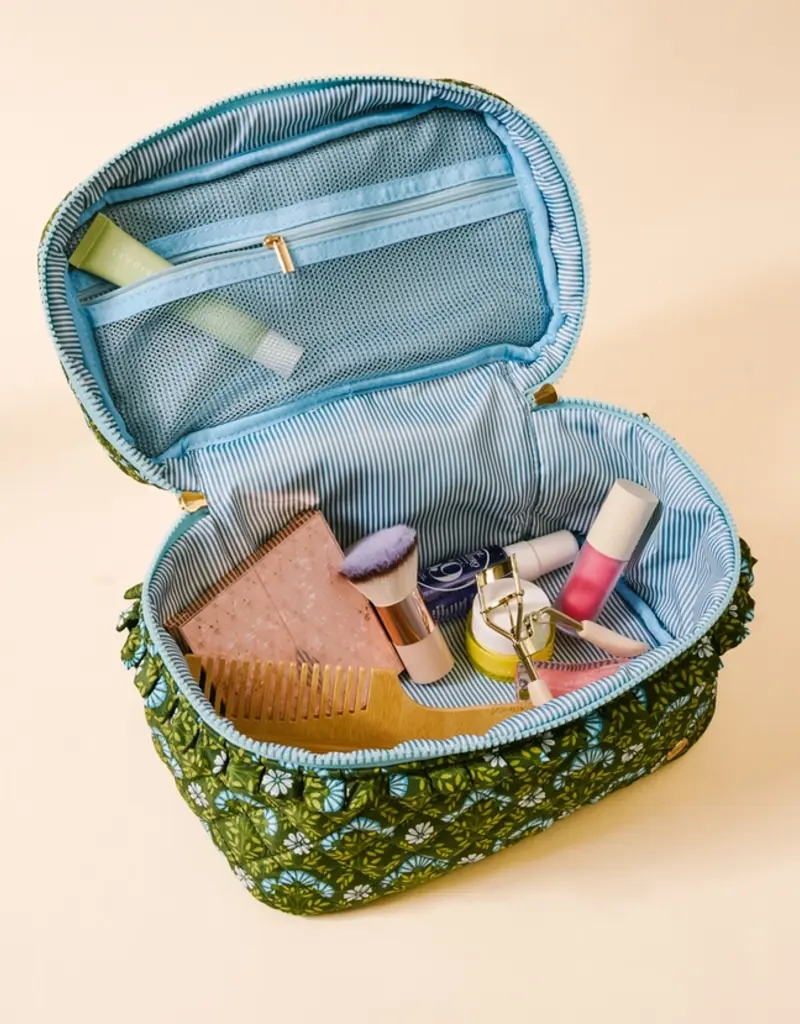 The Darling Effect Glam & Go Quilted Cosmetic Bag–Everbloom Forest