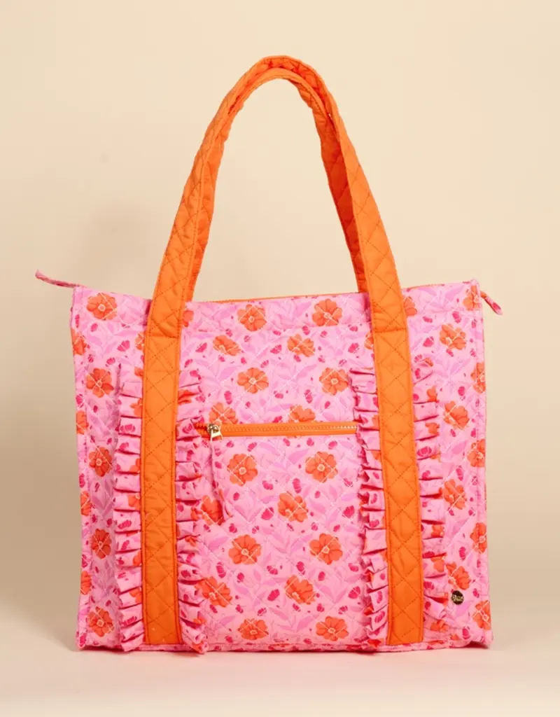 The Darling Effect The Everyday Quilted Tote Bag - Poppin' Petals Pink