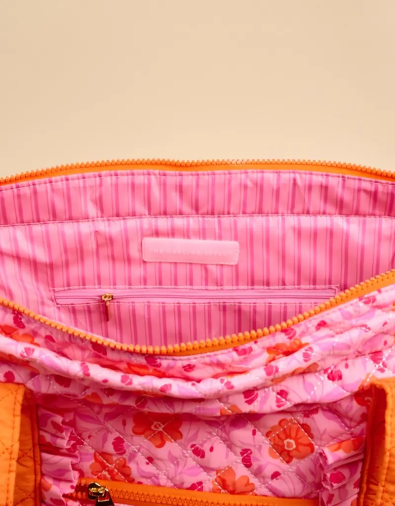 The Darling Effect The Everyday Quilted Tote Bag - Poppin' Petals Pink