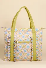 The Darling Effect The Everyday Quilted Tote Bag - Poppin' Petals Aqua