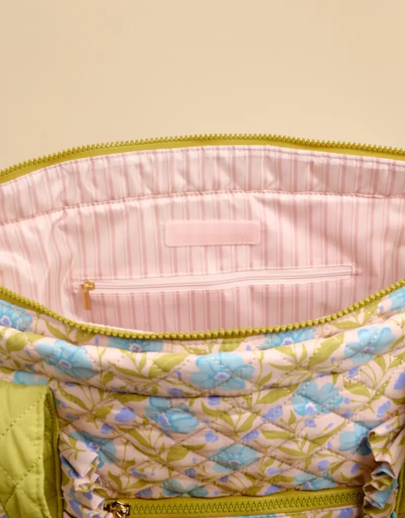 The Darling Effect The Everyday Quilted Tote Bag - Poppin' Petals Aqua