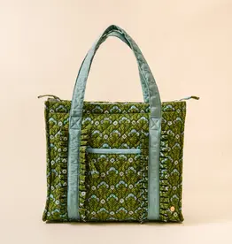 The Darling Effect The Everyday Quilted Tote Bag - Everbloom Forest