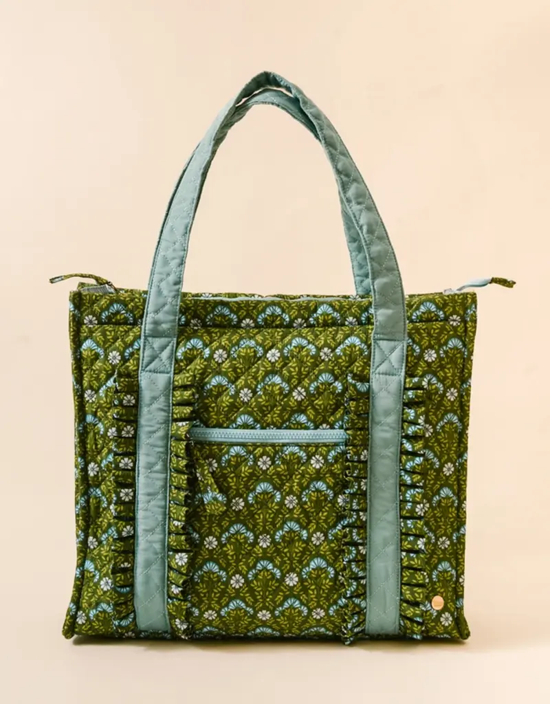 The Darling Effect The Everyday Quilted Tote Bag - Everbloom Forest