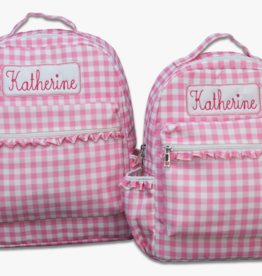 Sugar Bee Clothing Pink Gingham Backpack