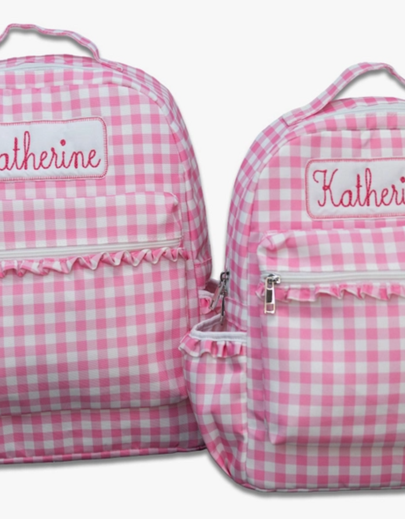 Sugar Bee Clothing Pink Gingham Backpack