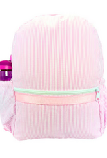 Oh Mint Medium Backpack w/ Pockets Pink Seersucker