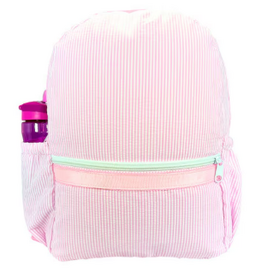 Oh Mint Medium Backpack w/ Pockets Pink Seersucker