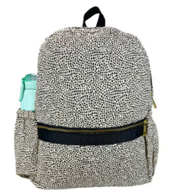 Oh Mint Medium Backpack w/ Pockets Cheetah Seersucker