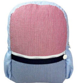 Oh Mint Medium Backpack w/ Pockets Yankee Doodle Seersucker