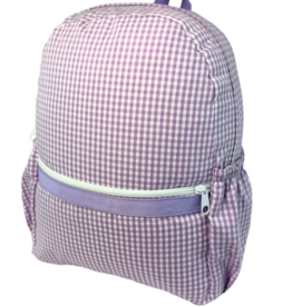 Oh Mint Medium Backpack w/ Pockets Lilac Gingham