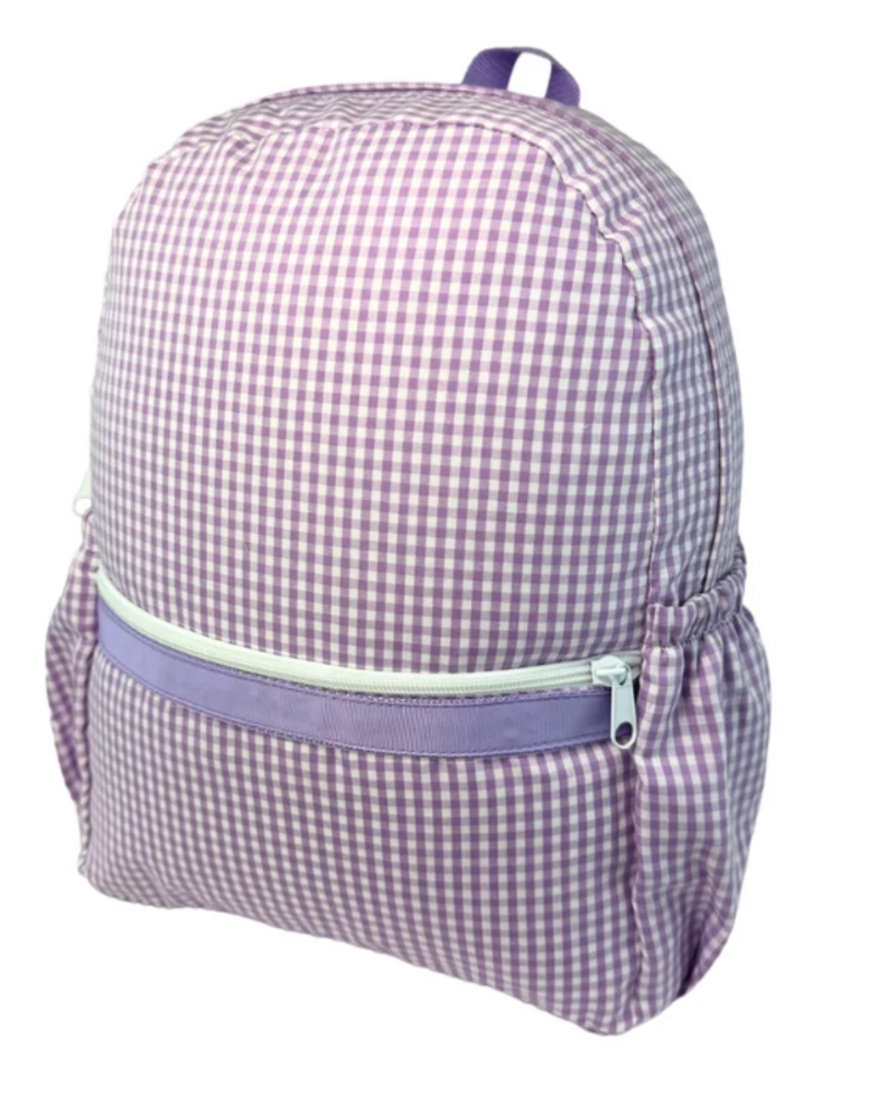 Oh Mint Medium Backpack w/ Pockets Lilac Gingham