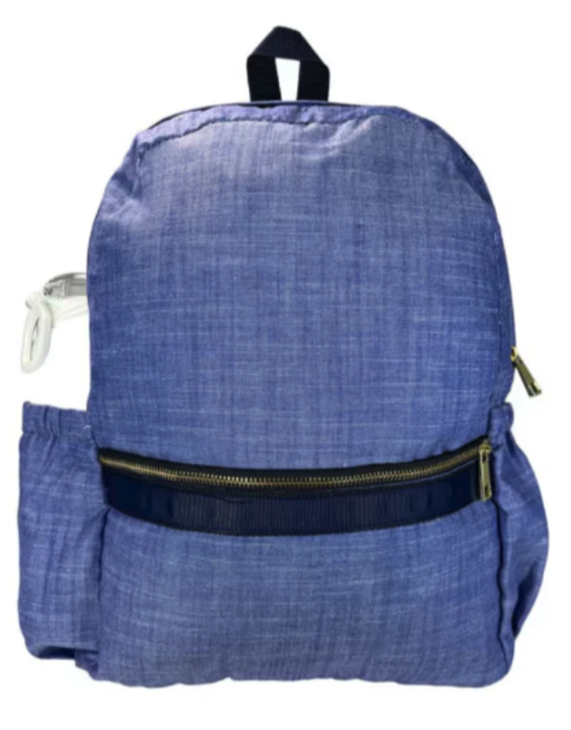 Oh Mint Medium Backpack w/ Pockets Navy Chambray