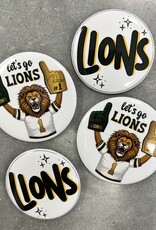 The Old School Let's Go Lions Button