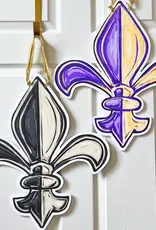 Home Malone Reversible LSU & Saints Fleur De Lis Door Hanger