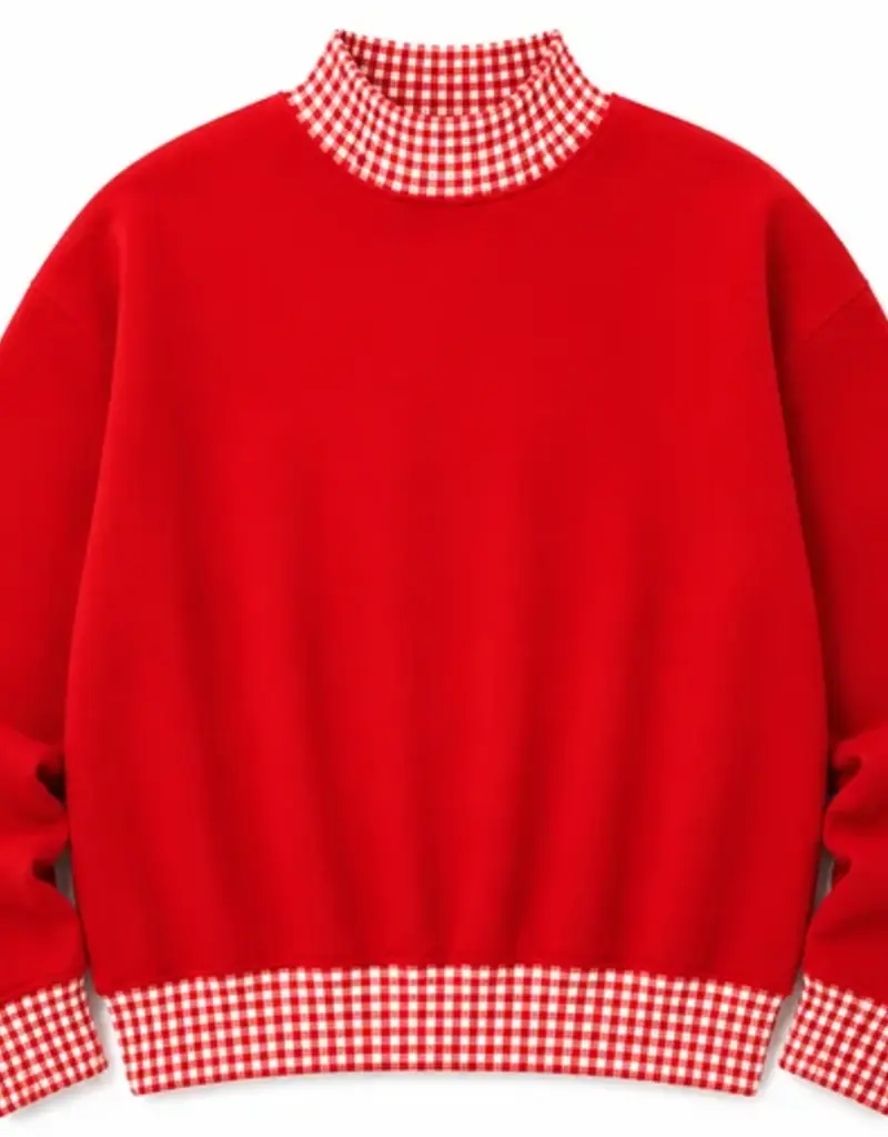ARB Blanks Gingham Red Mock Neck