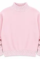 ARB Blanks Gingham Light Pink Mock Neck