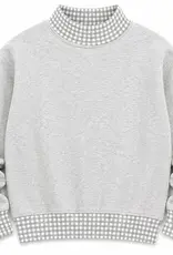 ARB Blanks Gingham Heather Grey Mock Neck