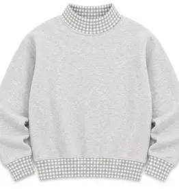 ARB Blanks Gingham Heather Grey Mock Neck