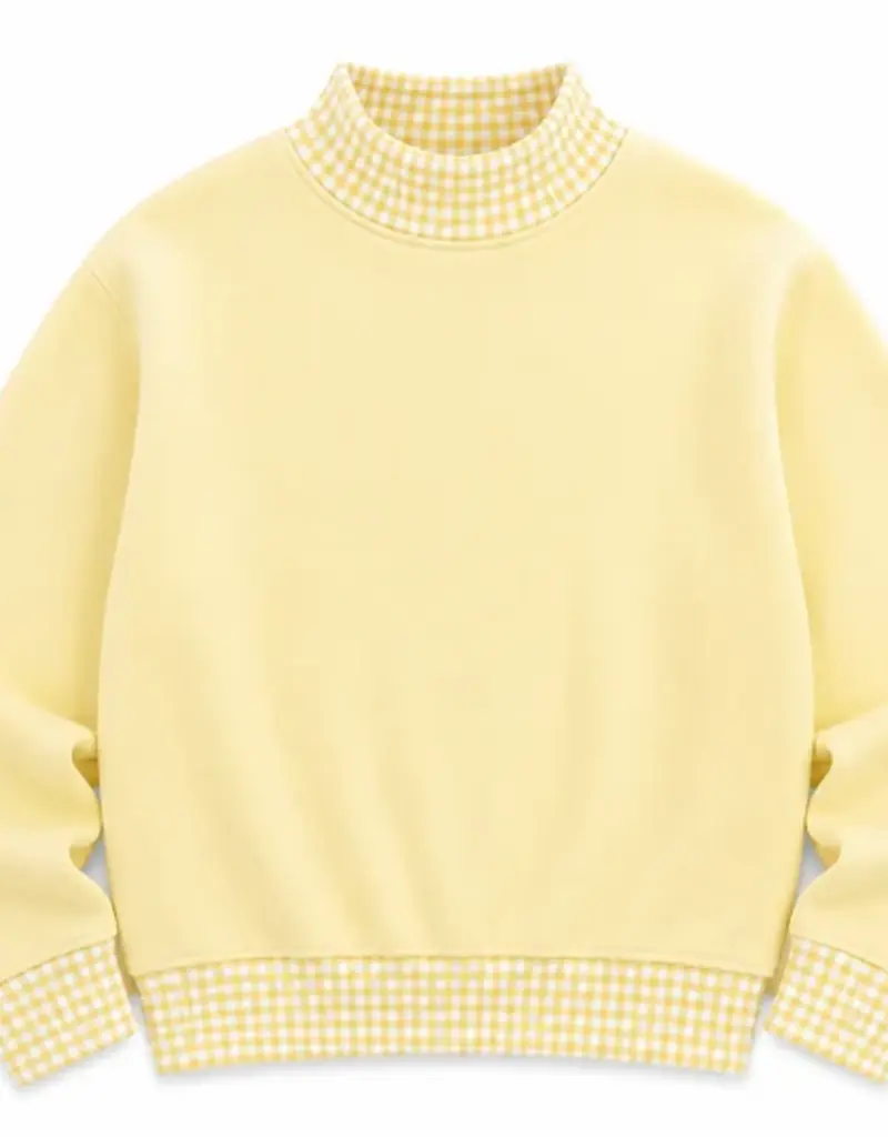 ARB Blanks Gingham Butter Yellow Mock Neck