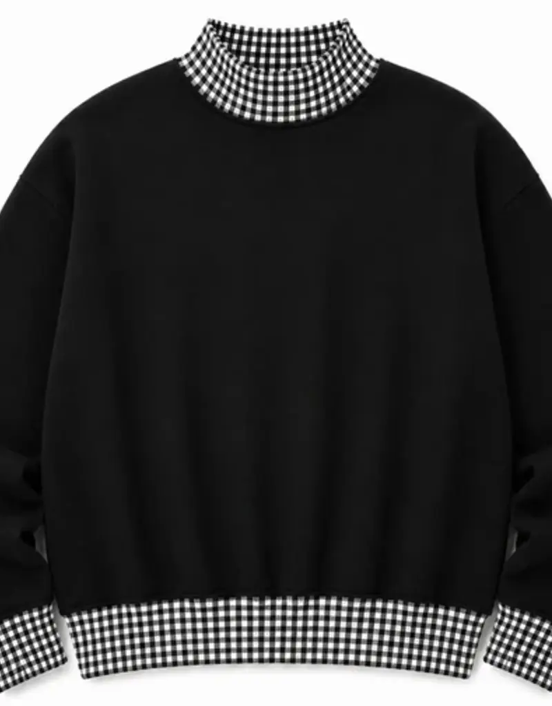 ARB Blanks Gingham Black Mock Neck