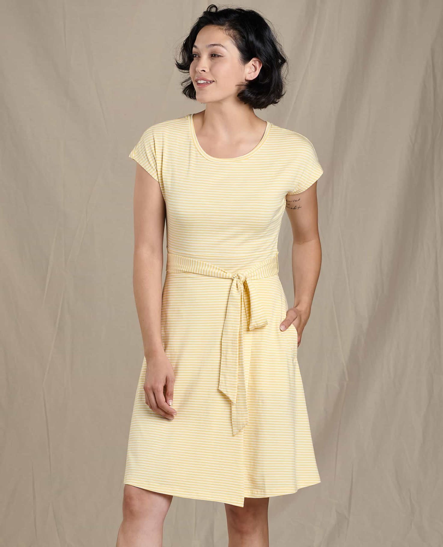 Toad&Co Cue Wrap Dress - Women's Glacier Spray Print, M
