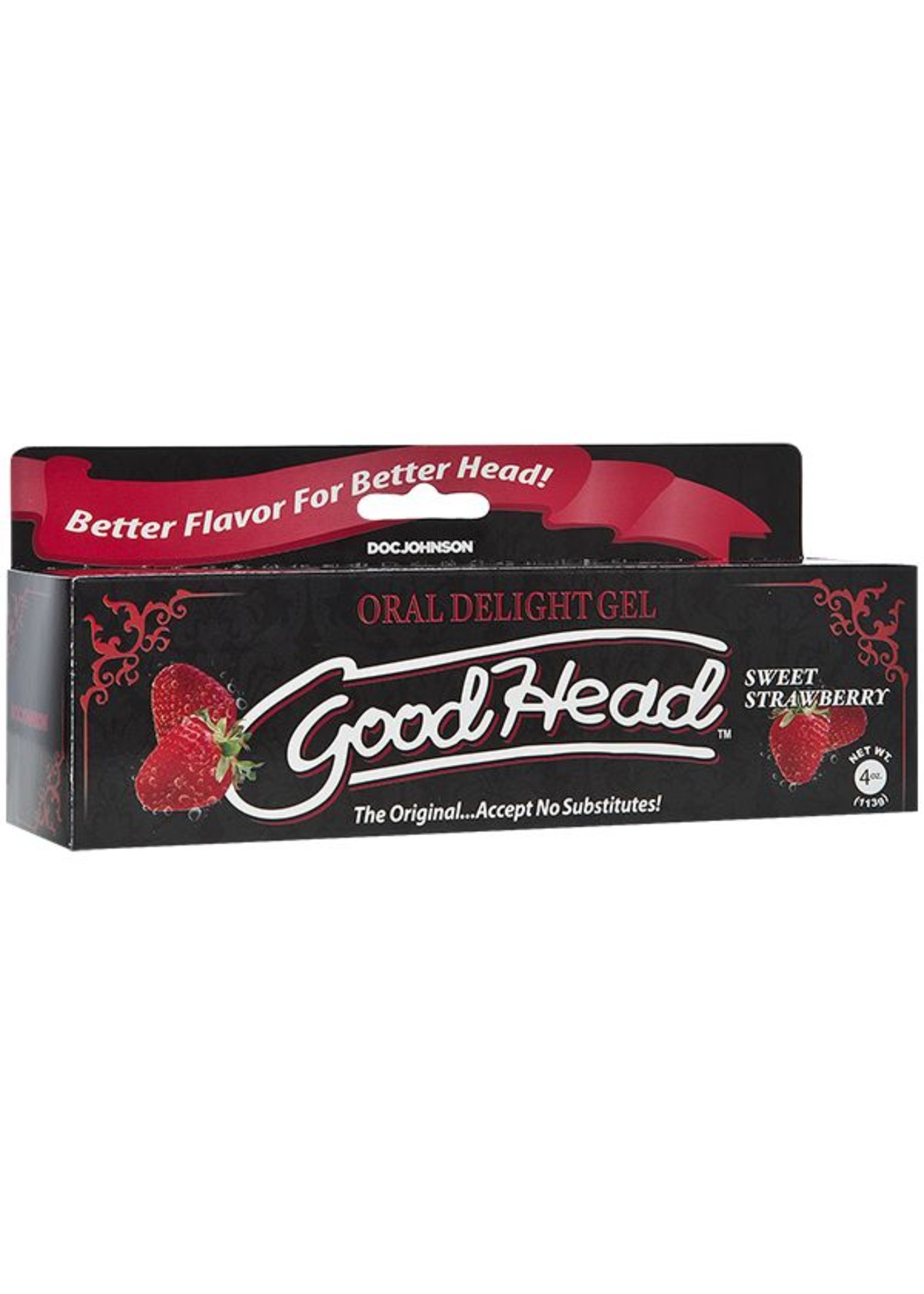 Doc Johnson GoodHead Oral Delight Gel - 4 oz Tube - Sweet Strawberry