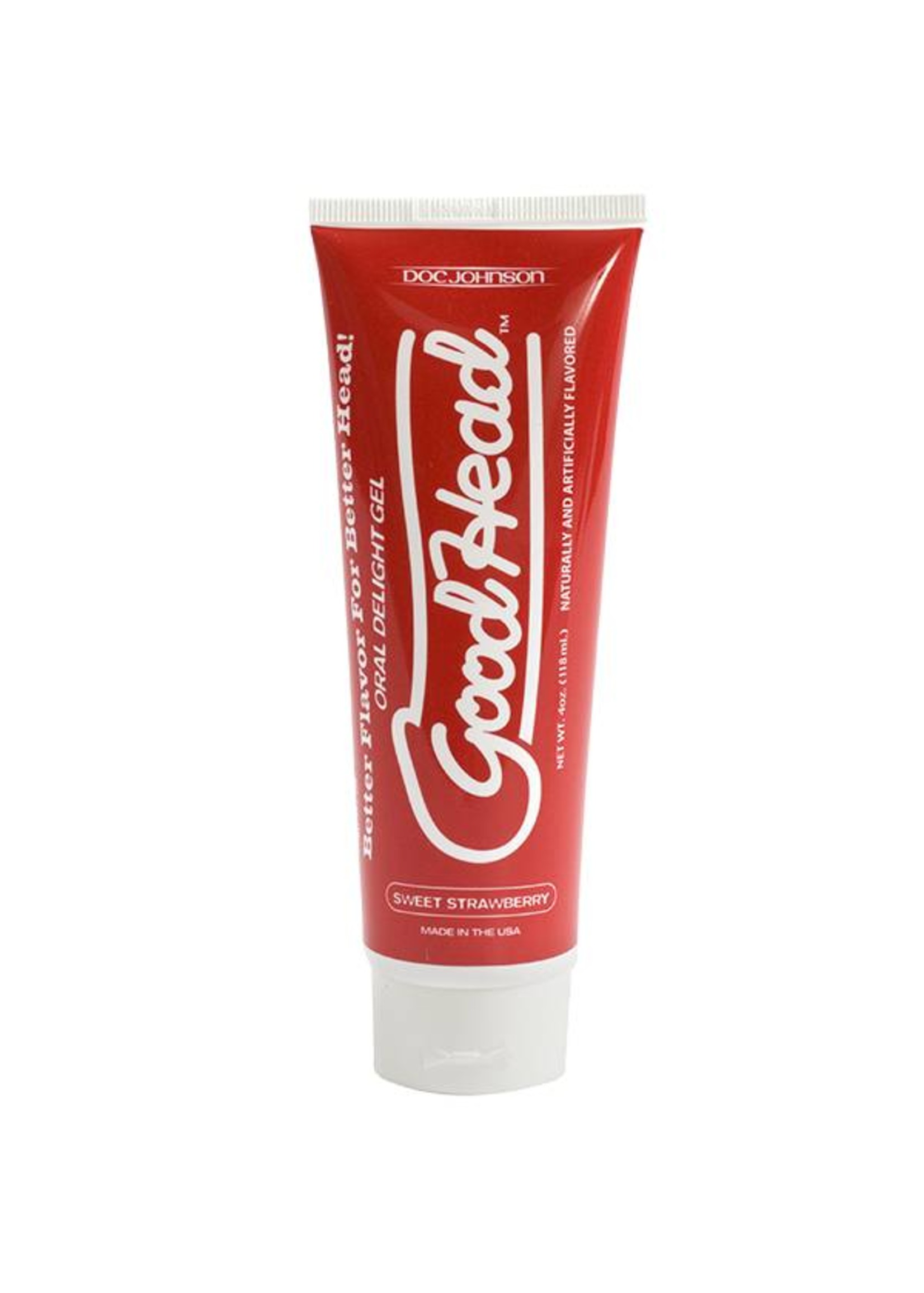 Doc Johnson GoodHead Oral Delight Gel - 4 oz Tube - Sweet Strawberry