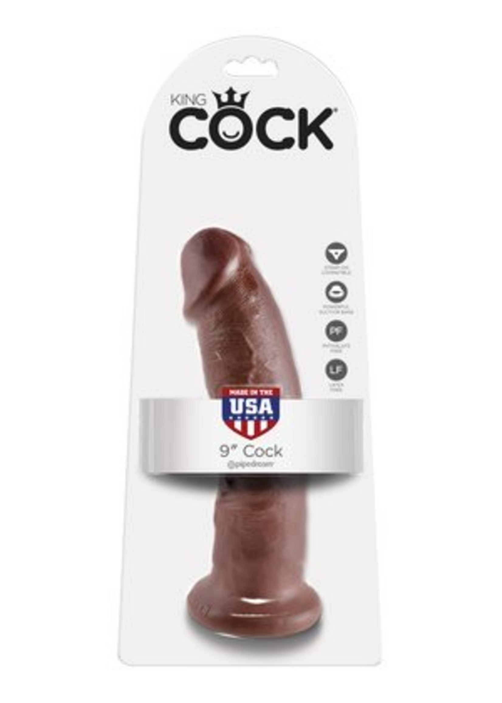 Pipedream King Cock 9" Cock- Brown