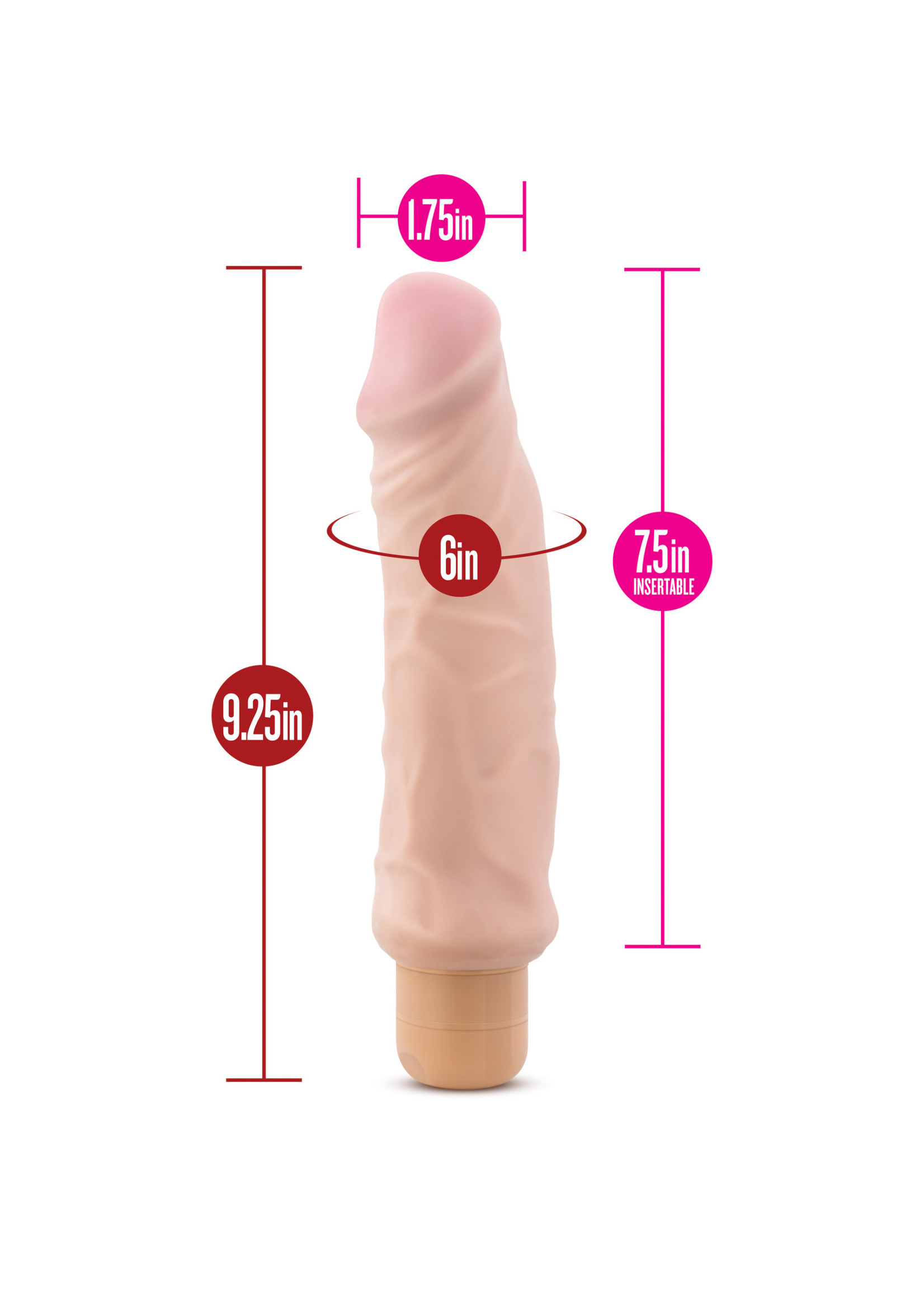 X5 X5 Plus - Hard On Vibrating 9" Dildo - Beige