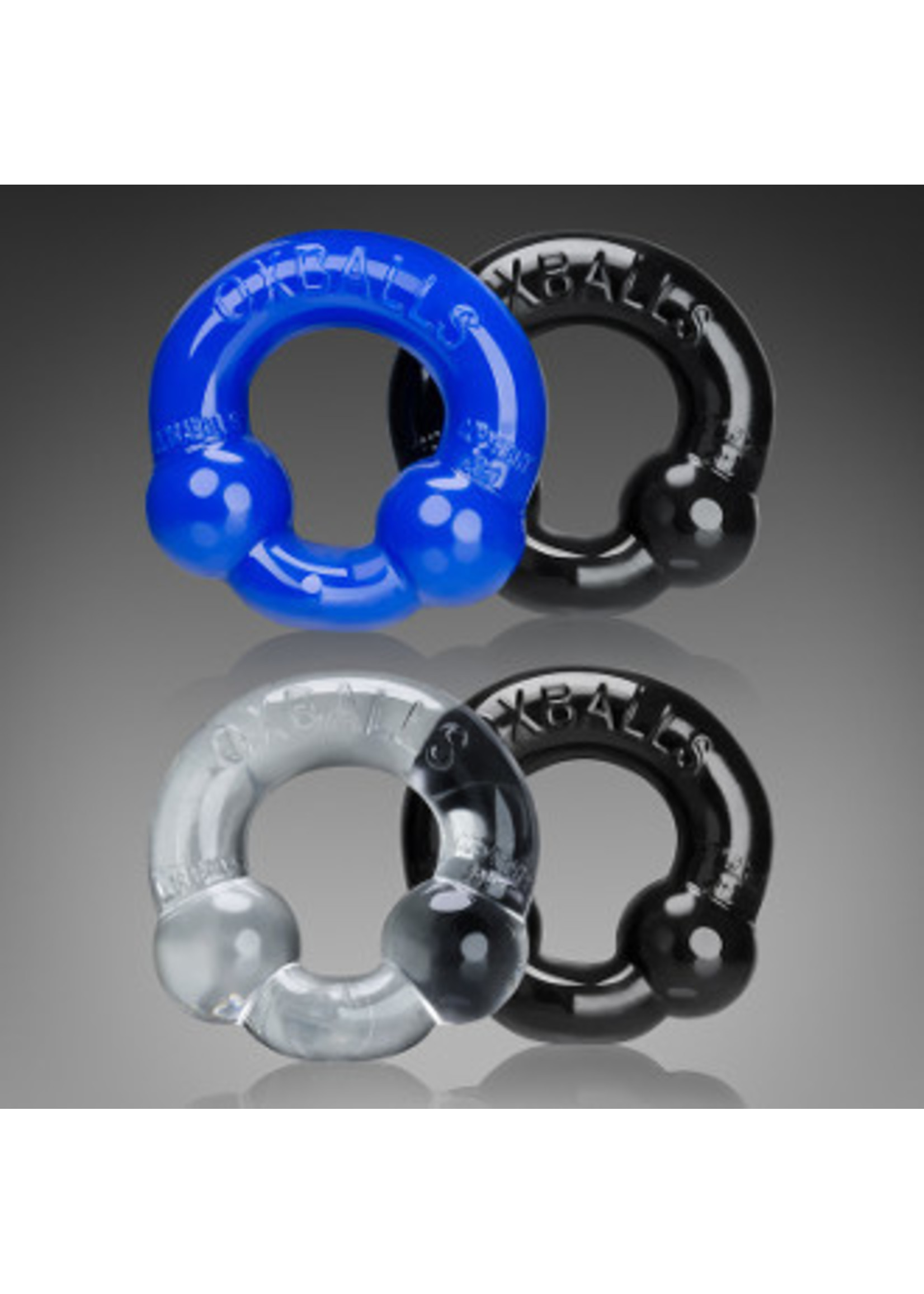 Oxballs Ultraballs 2-Pack Cockring Clr/Blk
