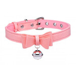 Sugar Kitty Cat Bell Collar - Pink/Silver