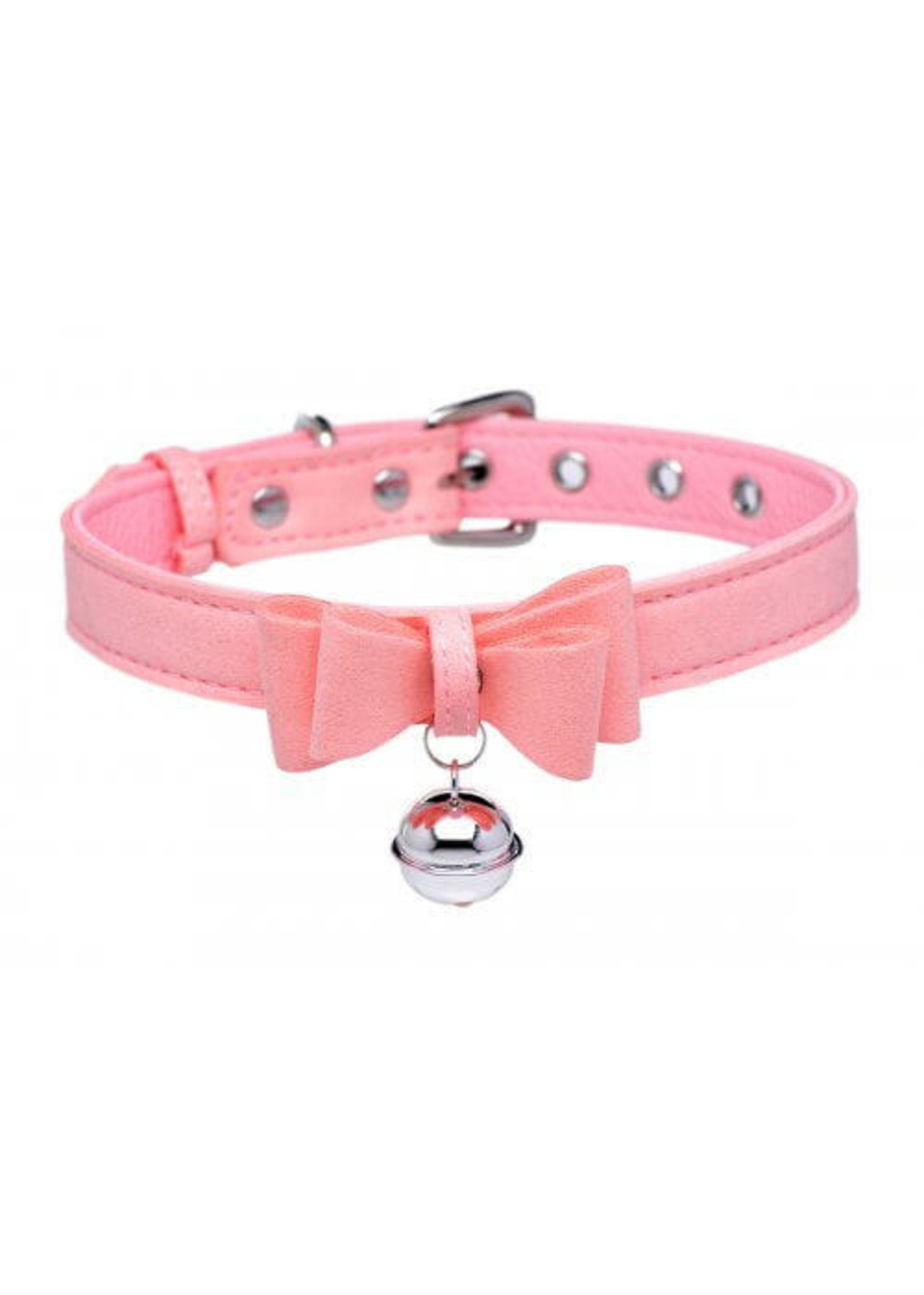 Sugar Kitty Cat Bell Collar - Pink/Silver