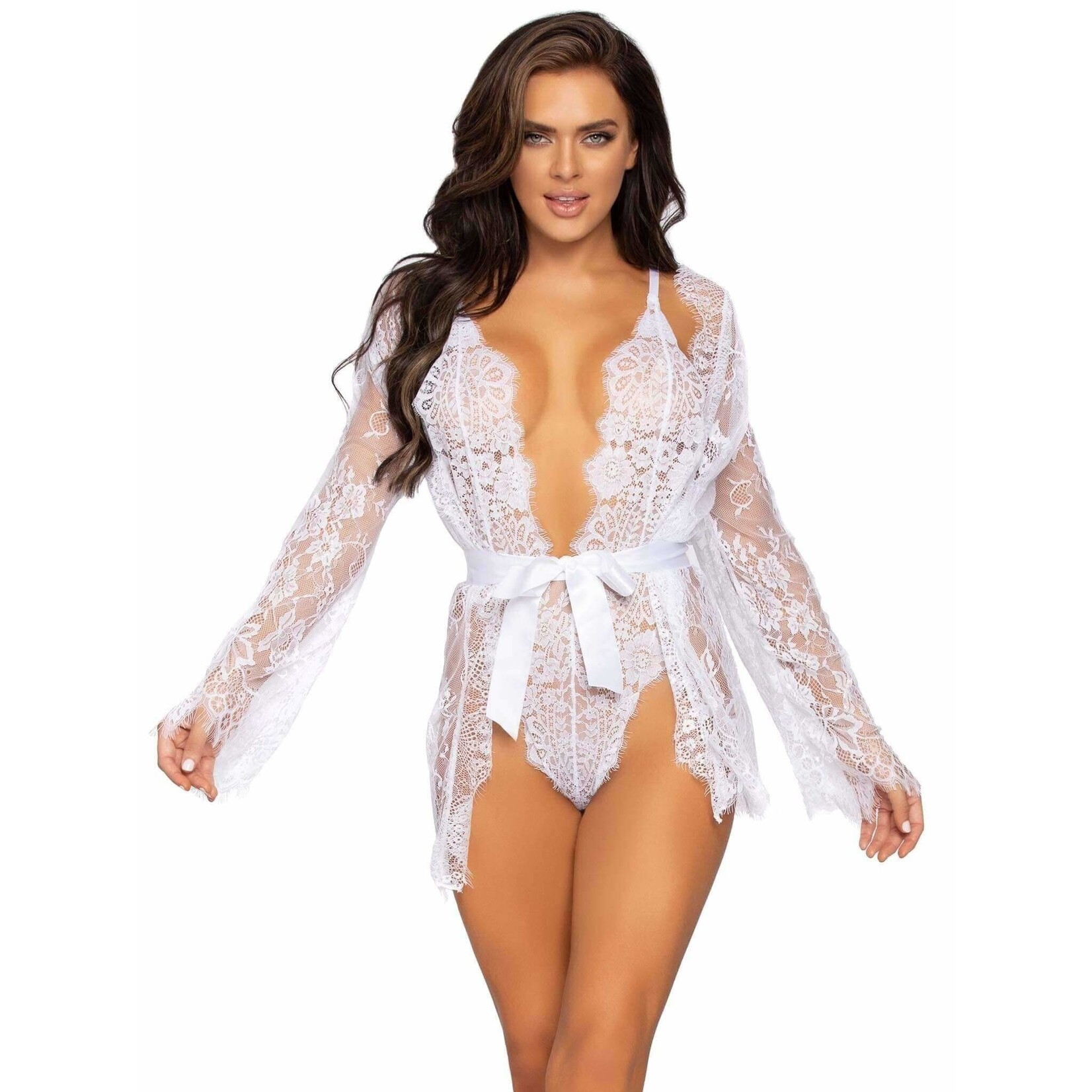 Leg Avenue Floral Lace Teddy & Robe set