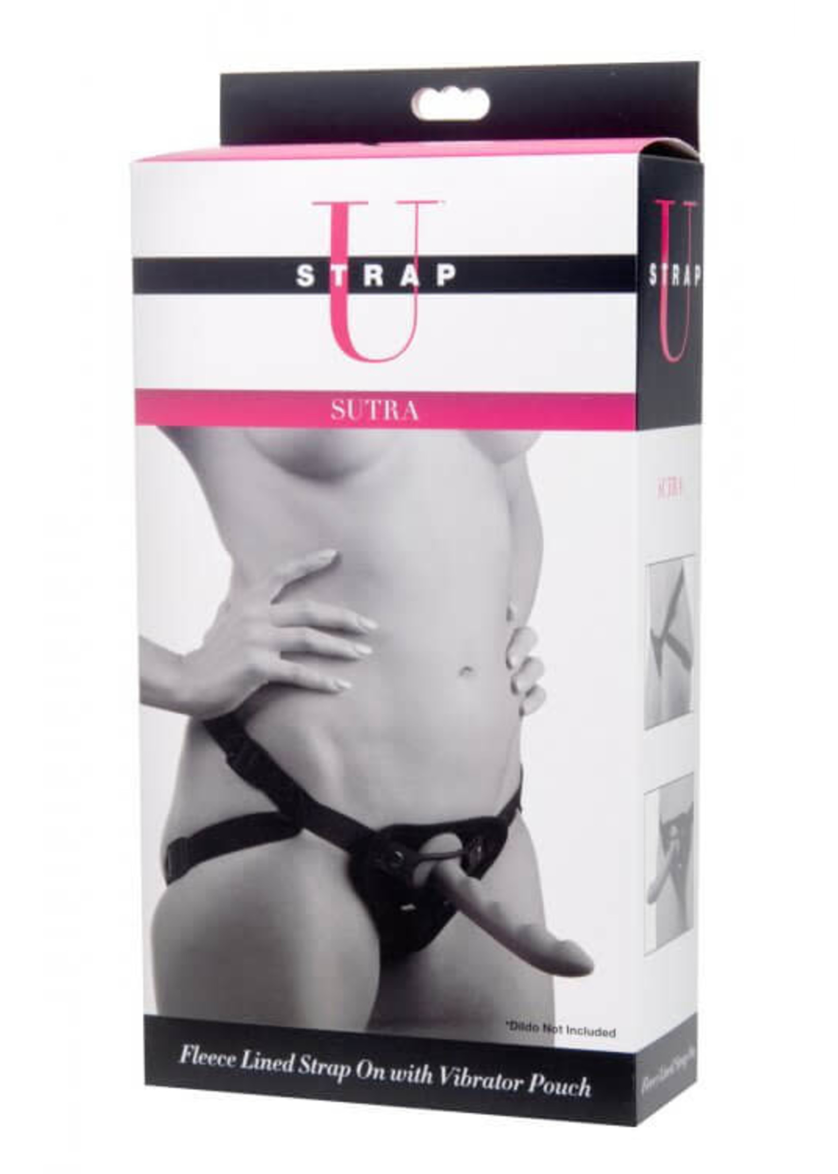 Sutra Fleece-Lined Strap On with Vibrator Pouch