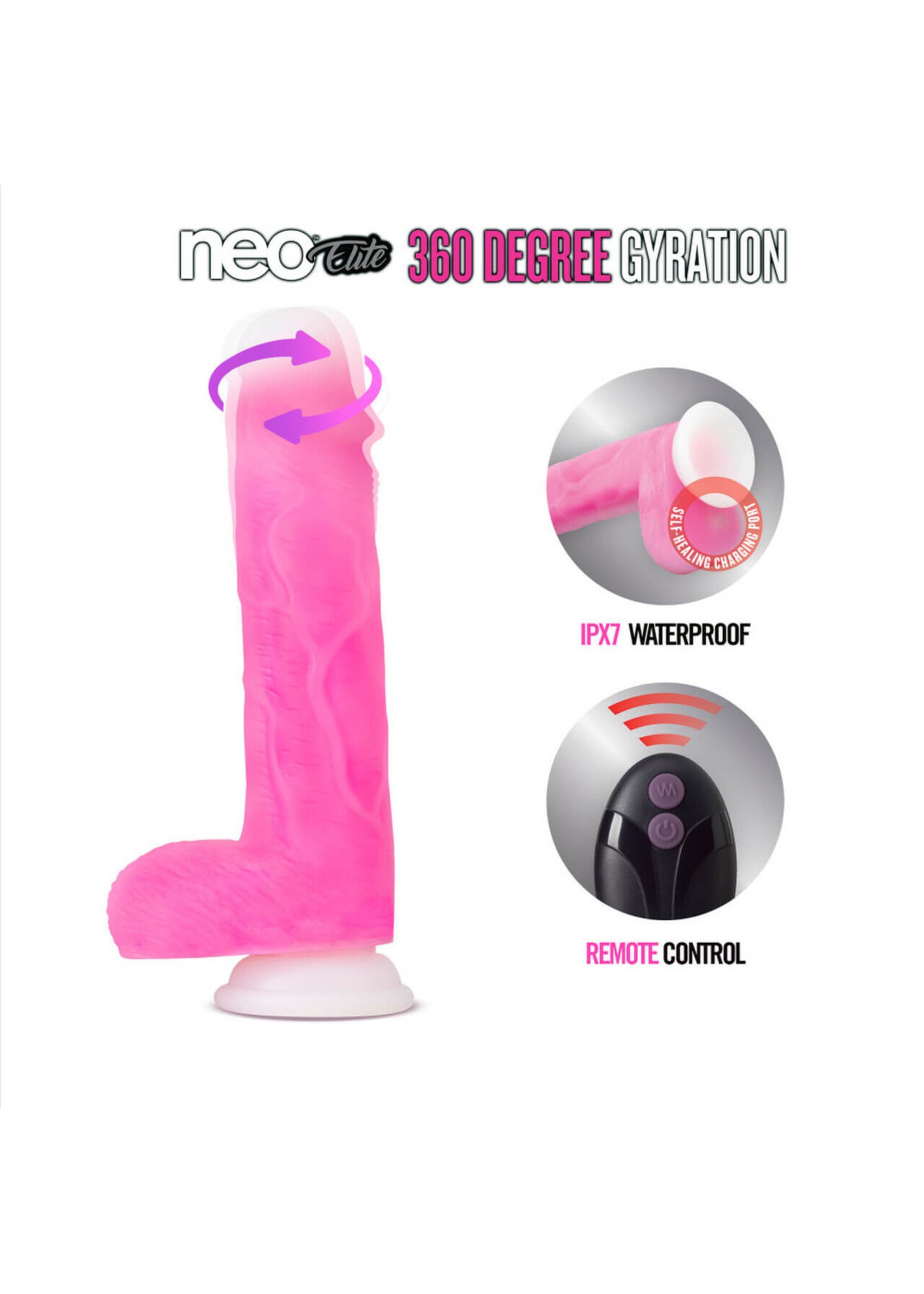 Blush Novelties Neo Elite - Roxy - 8 Inch Gyrating Dildo - Pink