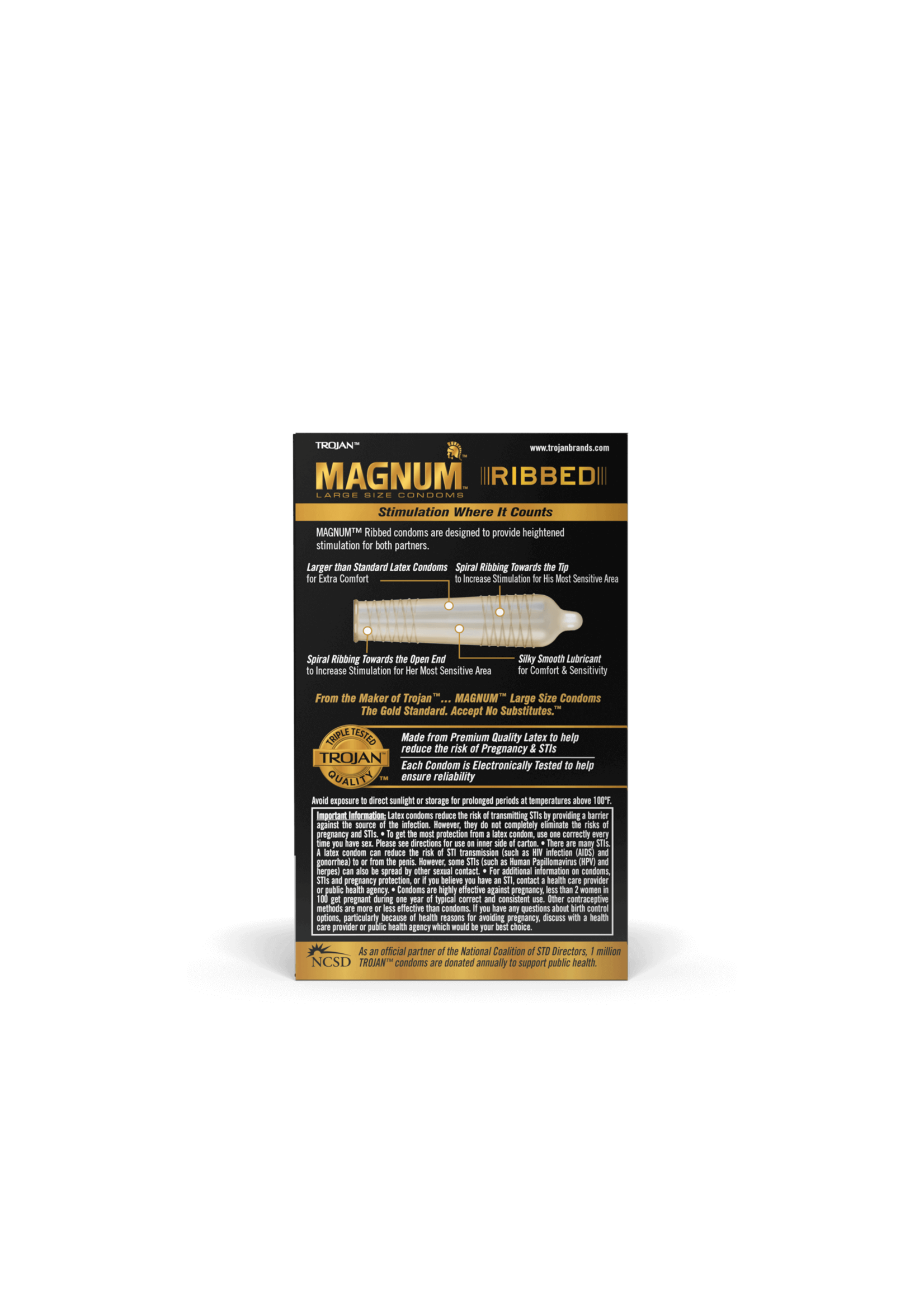 Trojan- Magnum- Ribbed 12pk