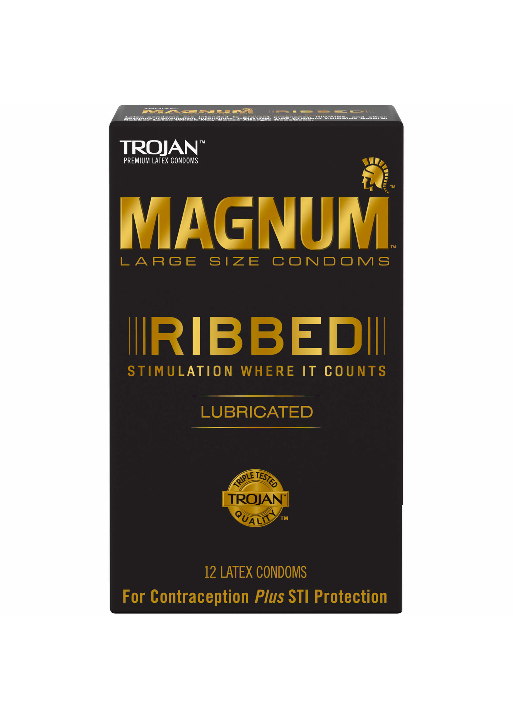 Trojan- Magnum- Ribbed 12pk