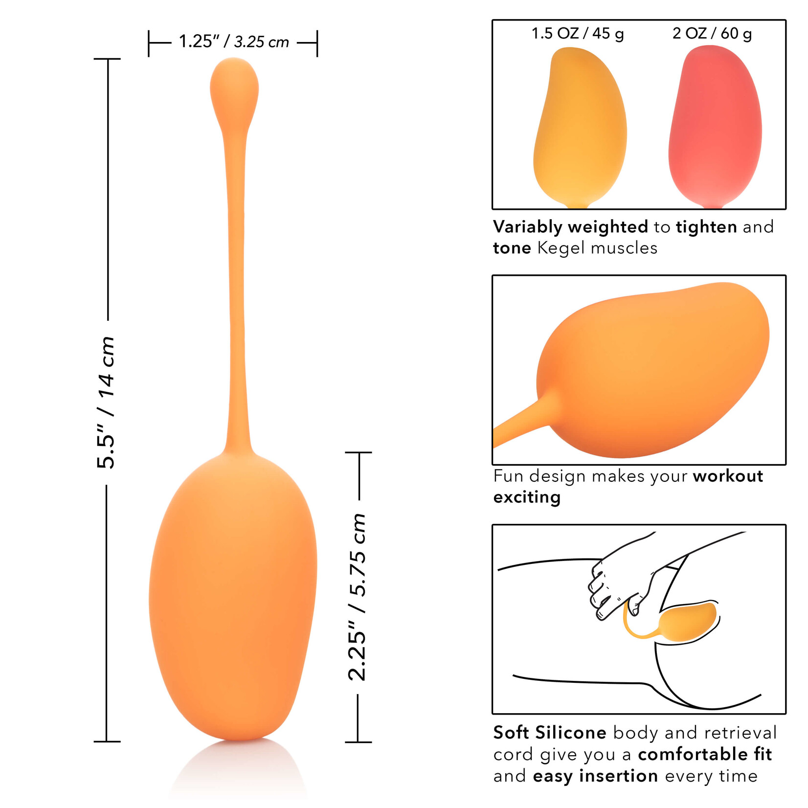 Cal Exotic Novelties Kegel Training Set Mango