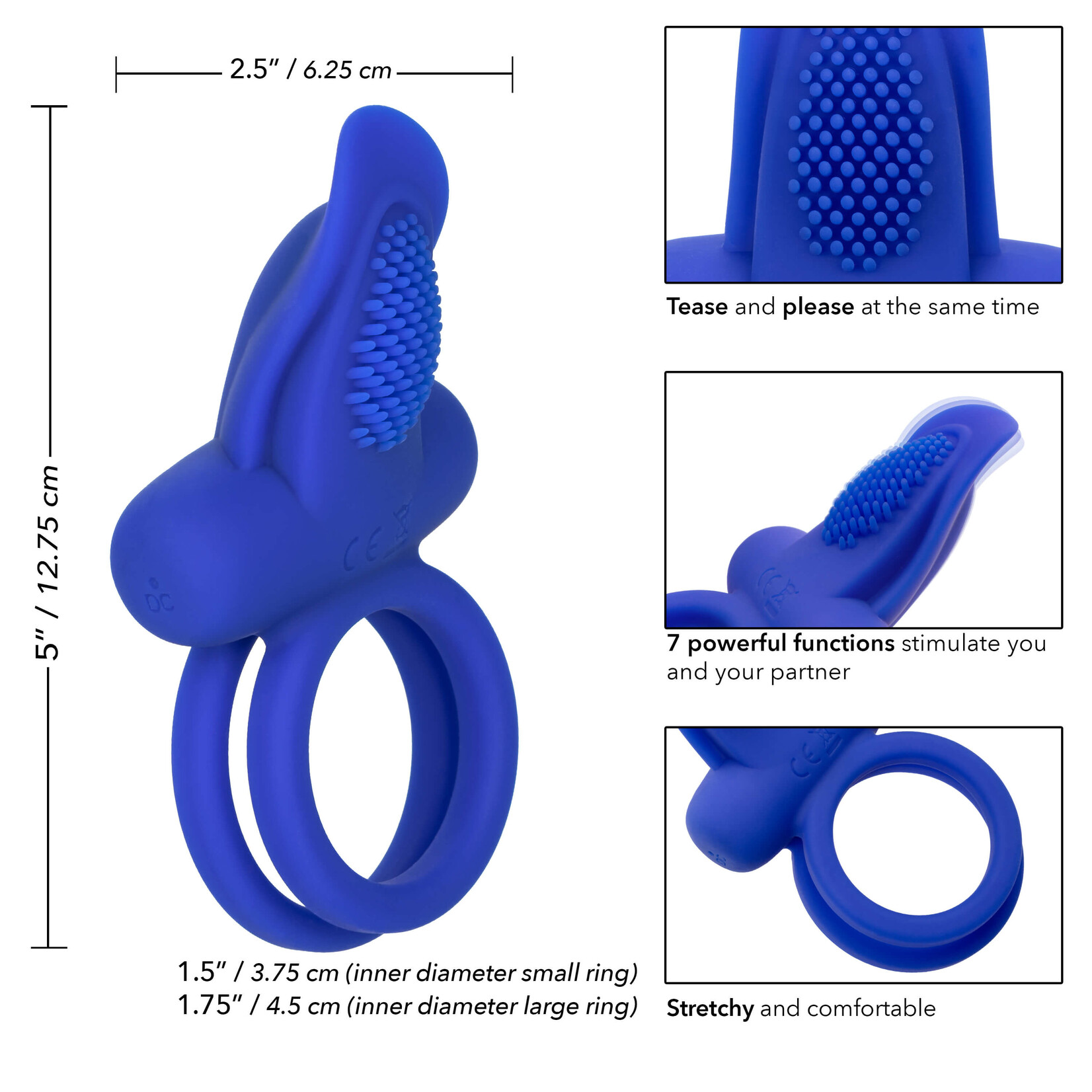 Cal Exotic Novelties Silicone Rechargeable Dual Pleaser Enhancer