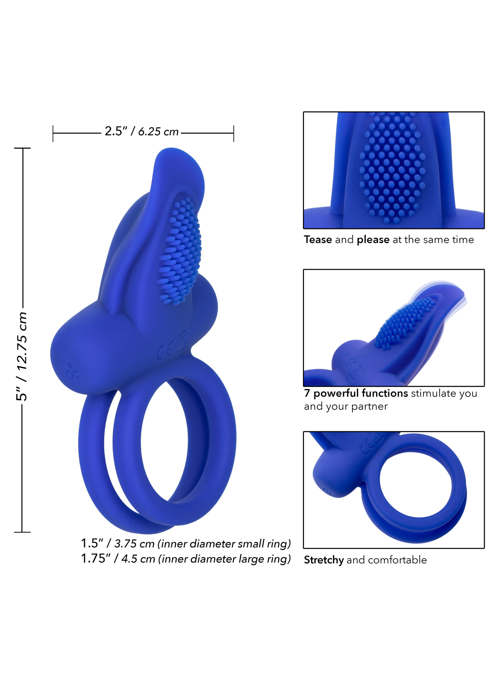 Cal Exotic Novelties Silicone Rechargeable Dual Pleaser Enhancer