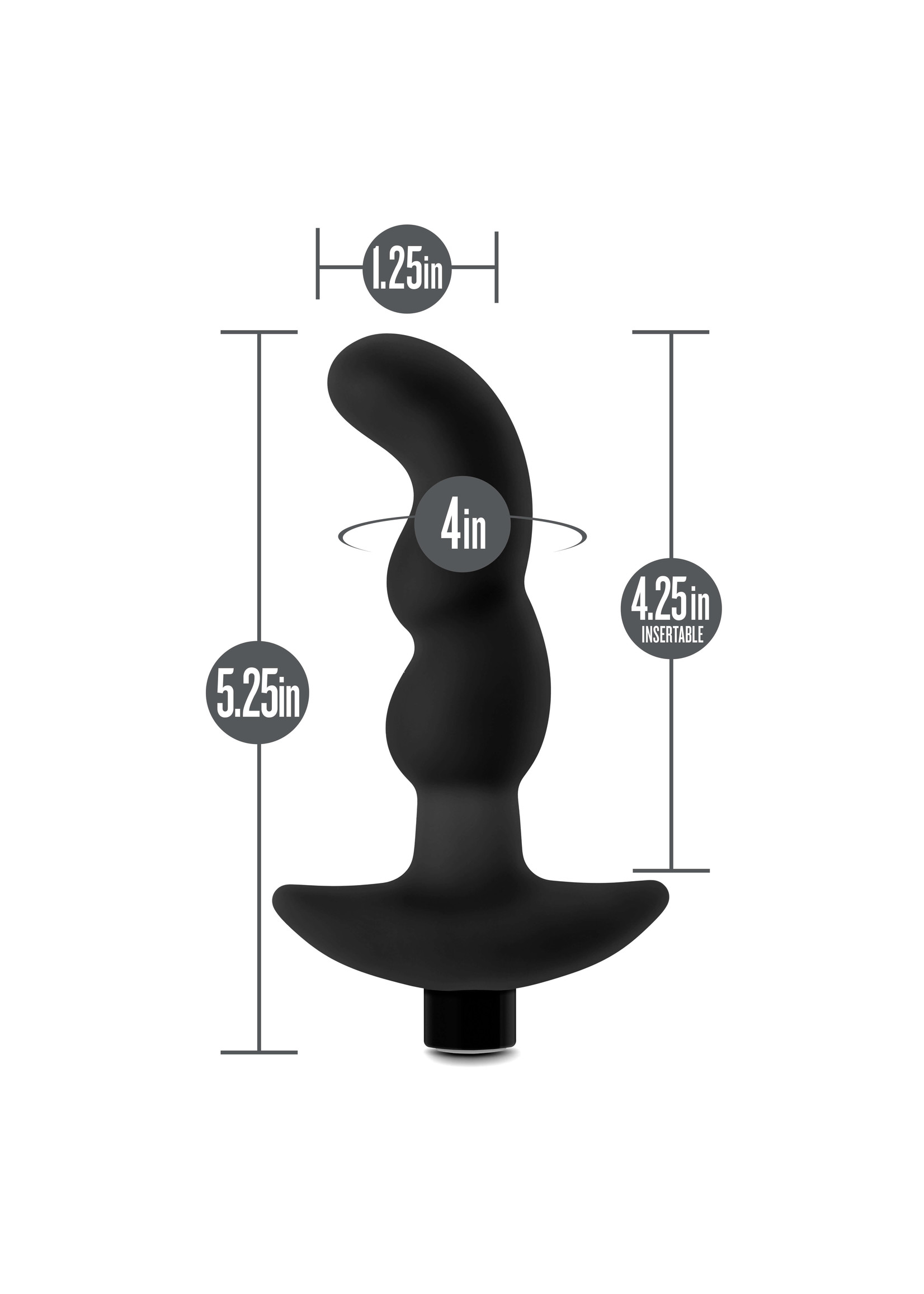 Anal Adventures Platinum Silicone Vibrating Prostate Massager 03 - Black