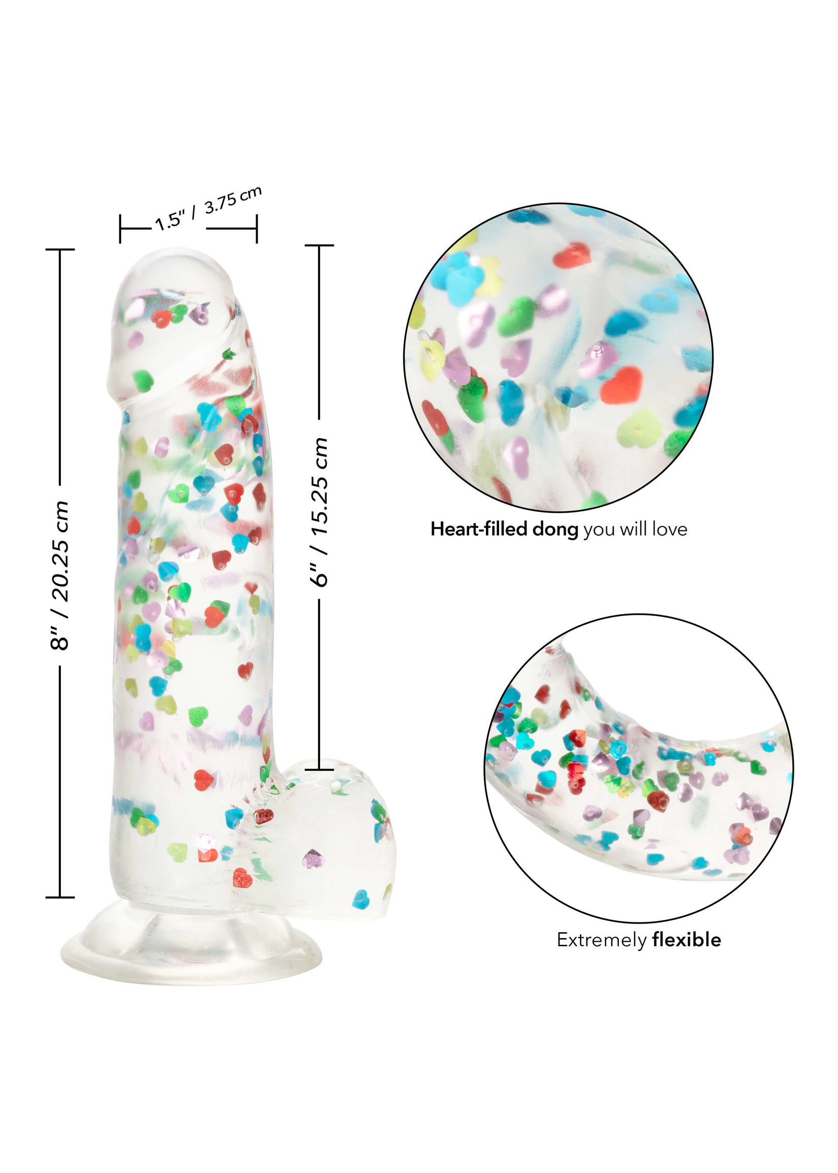 Cal Exotic Novelties Naughty Bits- I Love Dick- Heart-filled Dong