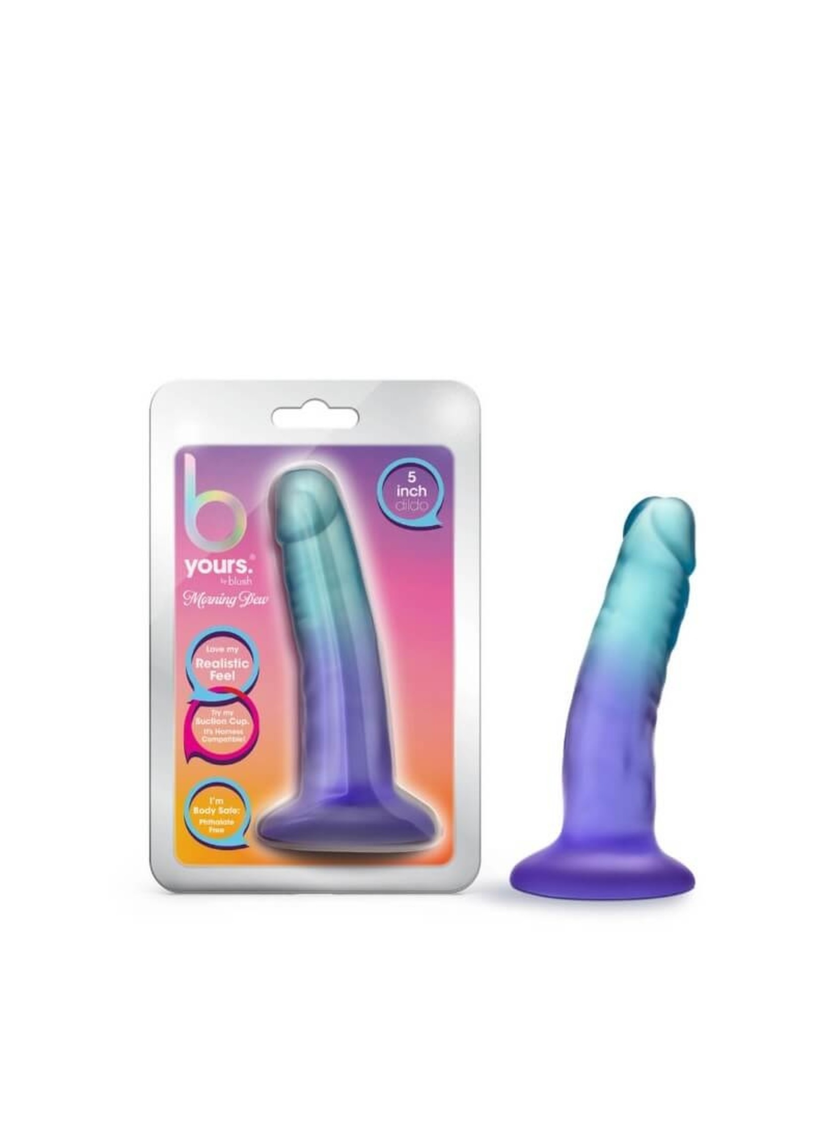 Blush B Yours - Morning Dew - 5 Inch Dildo - Sapphire