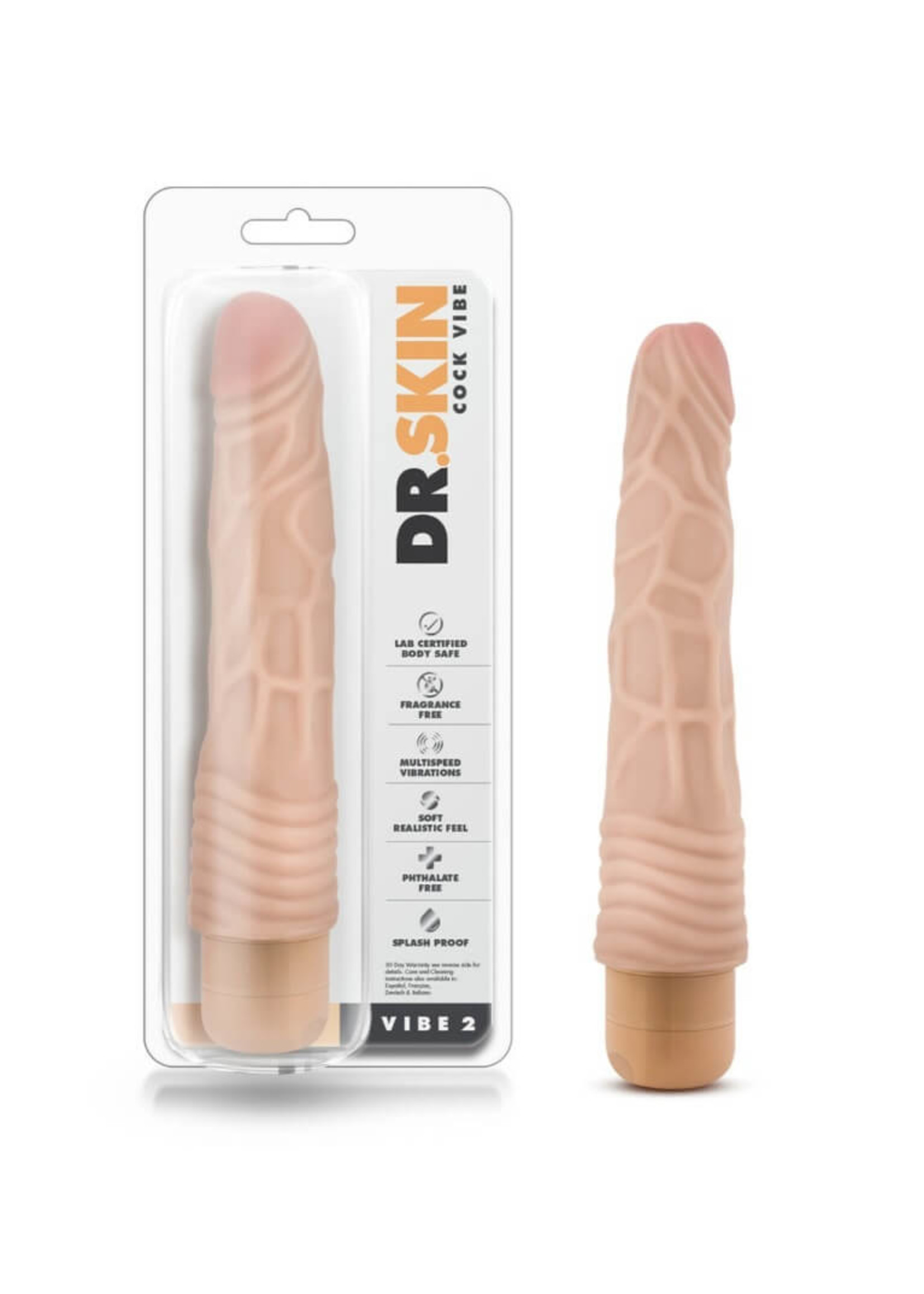 Blush Novelties Dr. Skin - Cock Vibe 2 - 9 Inch Vibrating Cock - Beige