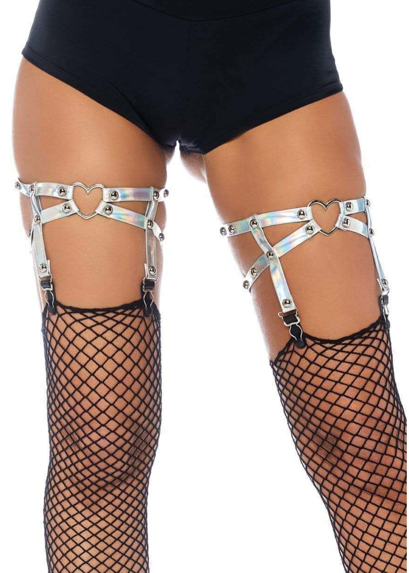 Iridescent Studded Thigh Garter