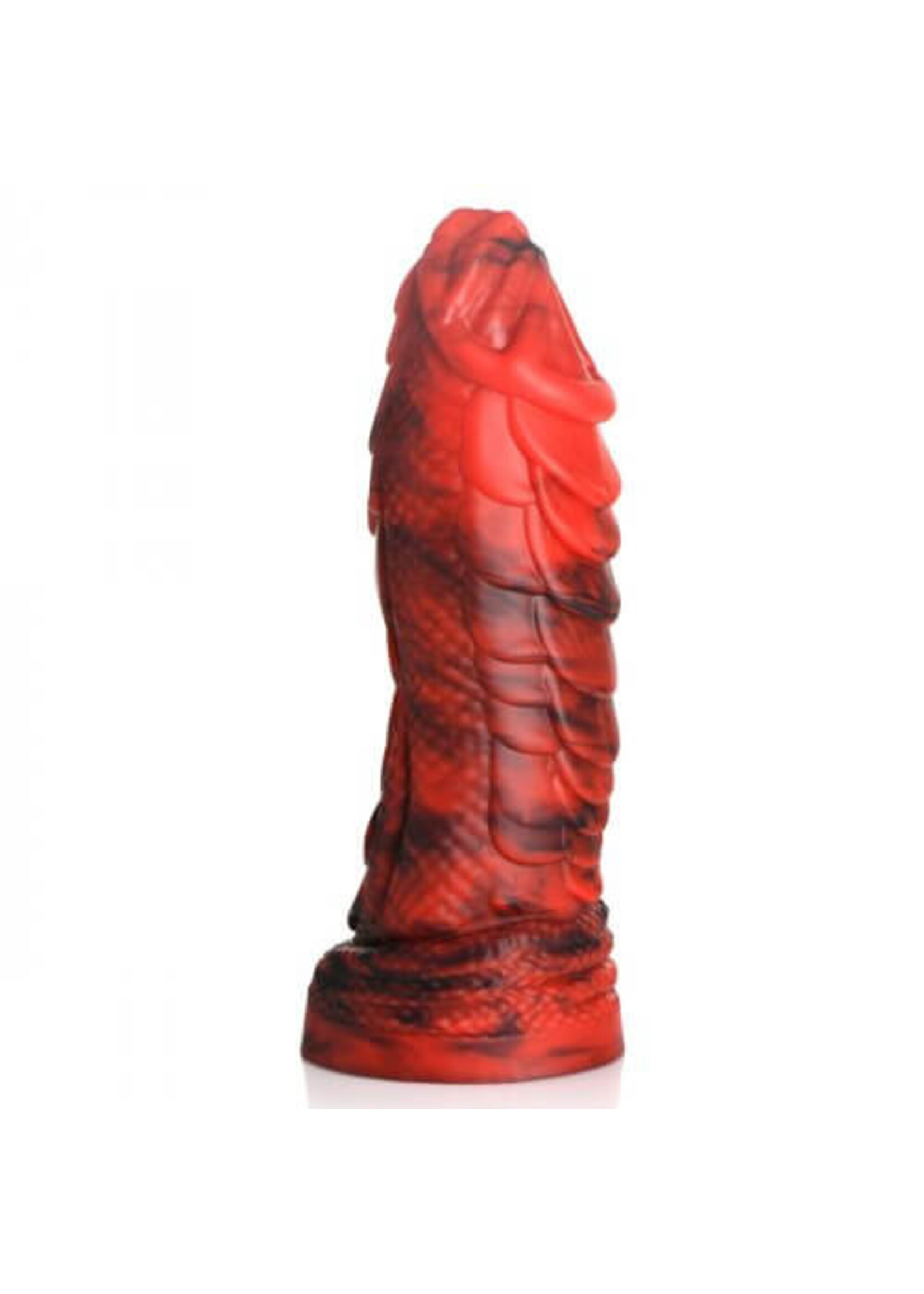 Fire Dragon Red Scaly Silicone Dildo