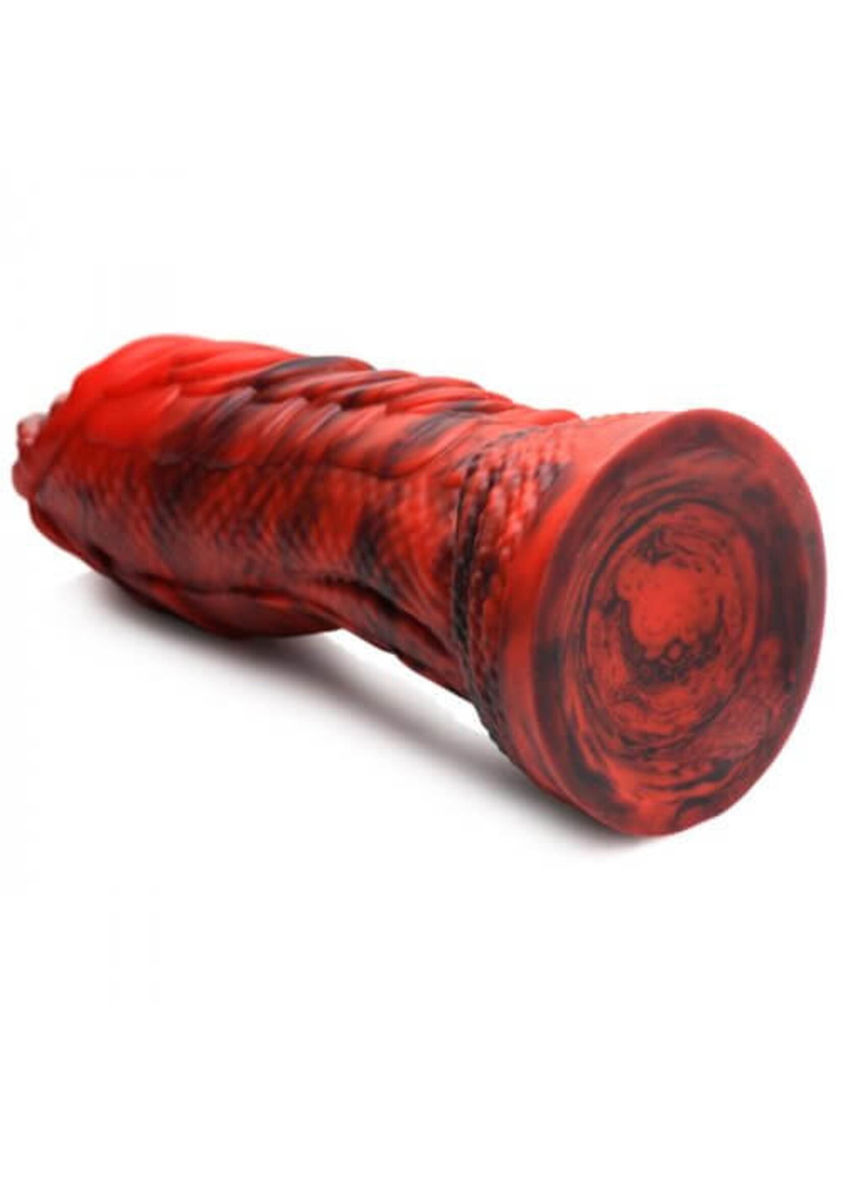 Fire Dragon Red Scaly Silicone Dildo