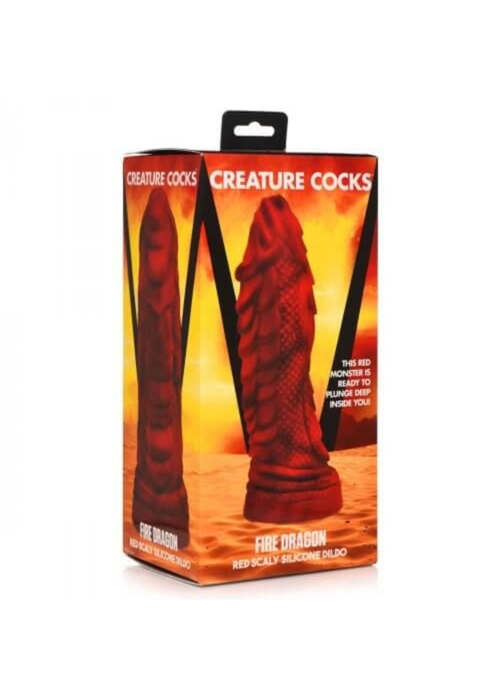 Fire Dragon Red Scaly Silicone Dildo